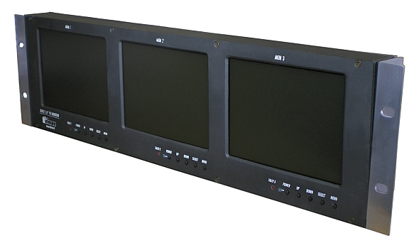 triple 5.6" rack monitor